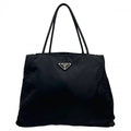 Prada Tote Shoulder Nylon Black Silver