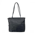 Prada Tote Triangle Logo Shoulder Nylon Black Silver