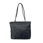 Prada Tote Triangle Logo Shoulder Nylon Black Silver