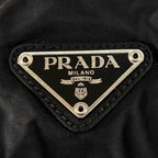Prada Tote Triangle Logo Shoulder Nylon Black Silver — view 6