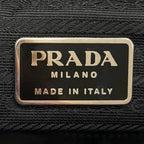 Prada Tote Triangle Logo Shoulder Nylon Black Silver — view 7