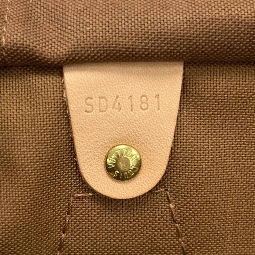 Louis Vuitton Handbag Monogram Speedy 30 LV Logo Brown Gold — view 7