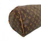 Louis Vuitton Handbag Monogram Speedy 30 LV Logo Brown Gold — view 8