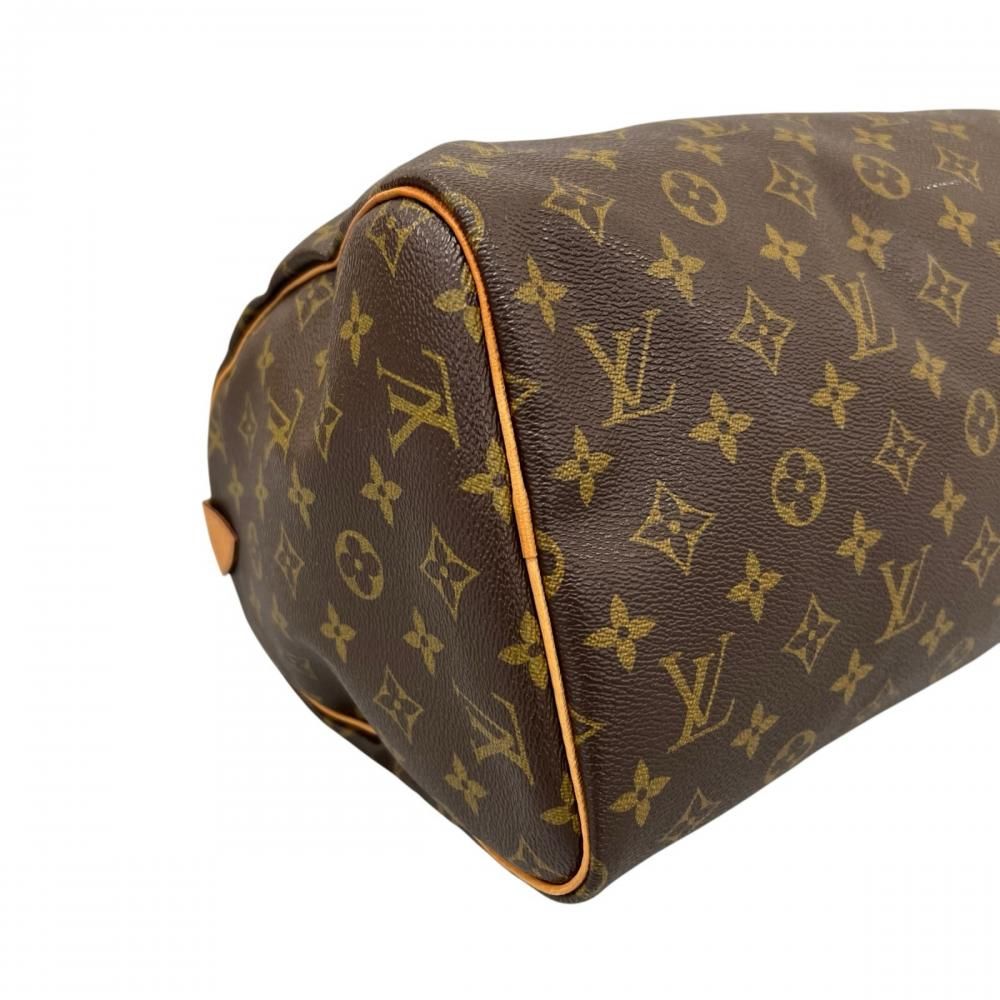 Louis Vuitton Handbag Monogram Speedy 30 LV Logo Brown Gold — view 8