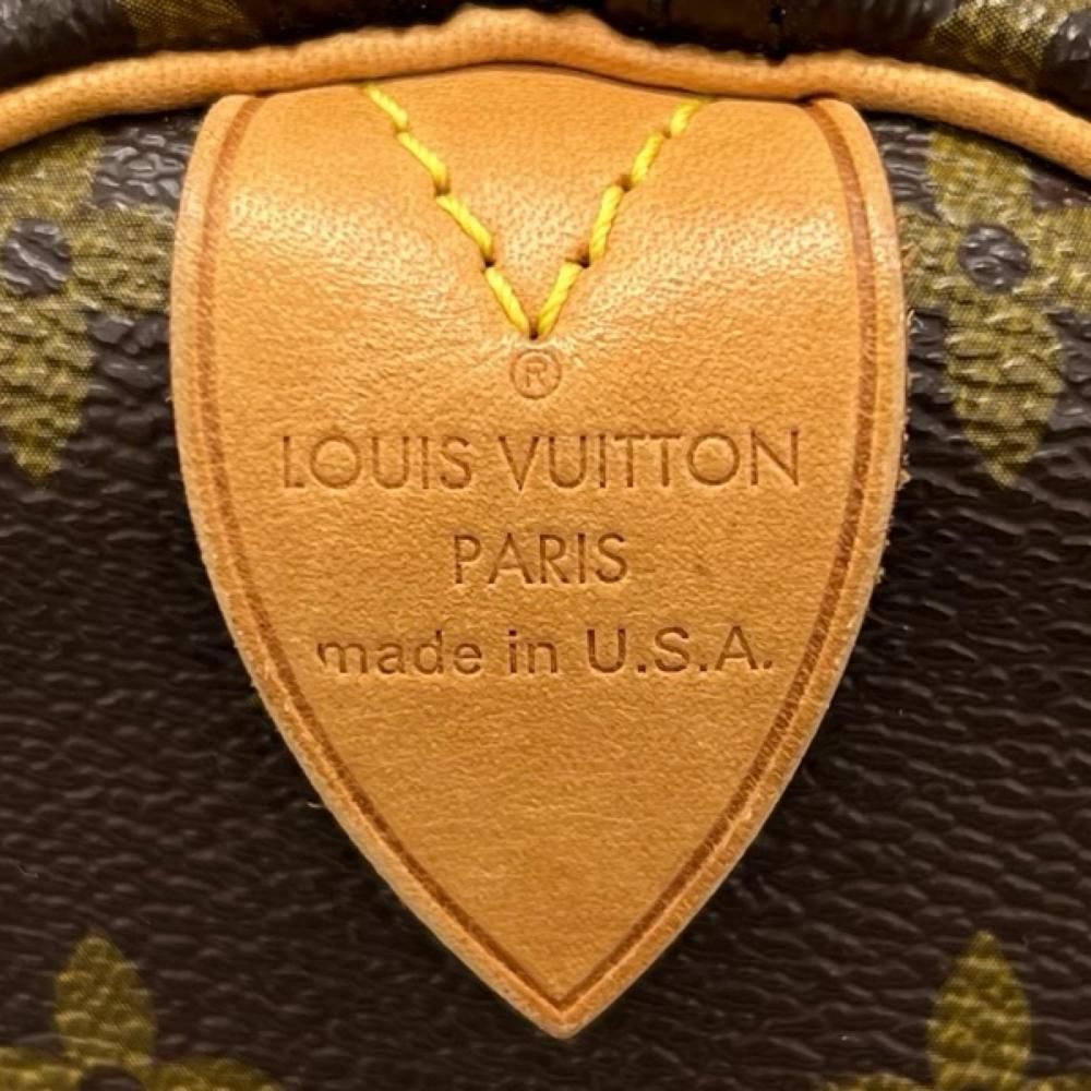 Louis Vuitton Handbag Monogram Speedy 30 LV Logo Brown Gold — view 6