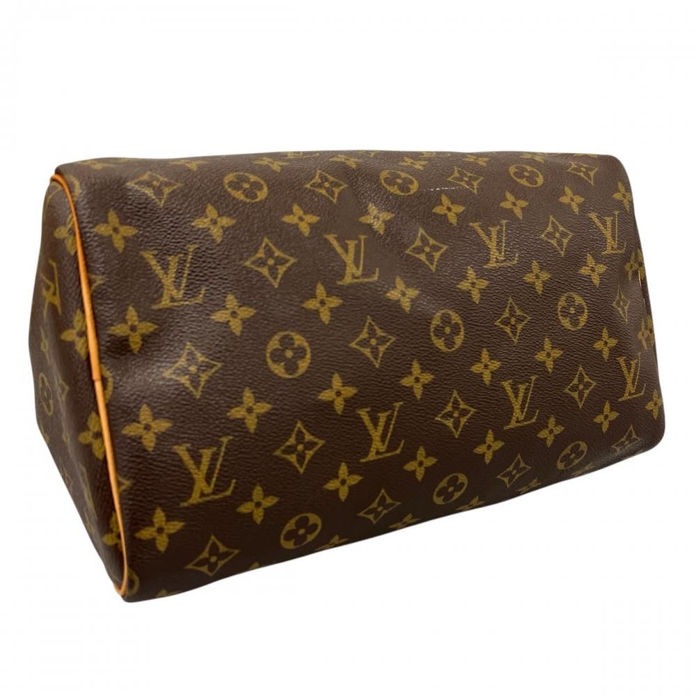 Louis Vuitton Handbag Monogram Speedy 30 LV Logo Brown Gold — view 3