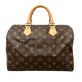 Louis Vuitton Handbag Monogram Speedy 30 LV Logo Brown Gold