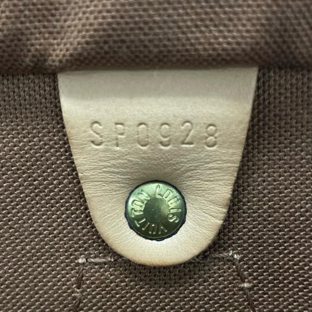 Louis Vuitton Handbag Speedy 25 LV Logo Monogram Canvas Brown Gold — view 6