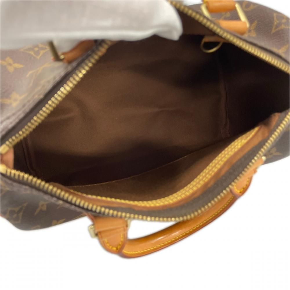 Louis Vuitton Handbag Speedy 25 LV Logo Monogram Canvas Brown Gold — view 4