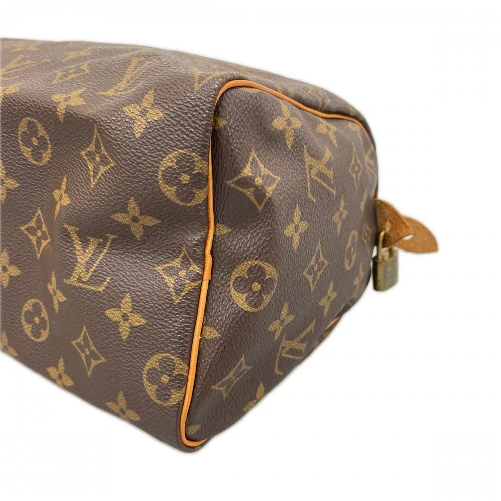 Louis Vuitton Handbag Speedy 25 LV Logo Monogram Canvas Brown Gold — view 8