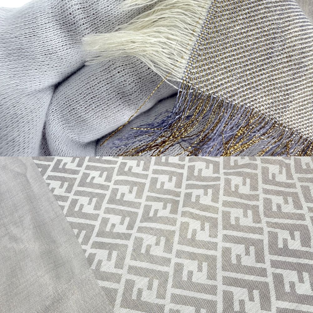 Fendi Scarf Zucca Shawl Large Wool Viscose Silk Beige — view 4