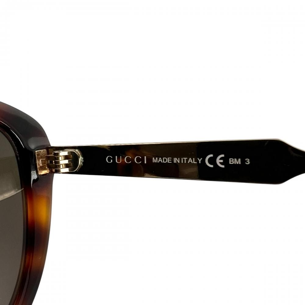 Gucci Sunglasses Interlocking G Acetate Metal Brown Gold Eyewear — view 5