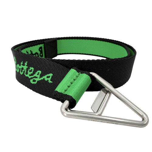 Bottega Veneta Belt Logo Canvas Black Green Silver