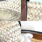 Loewe Tote Anagram Basket Medium Handbag Raffia Leather Beige Brown Silver — view 8
