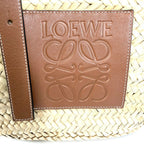 Loewe Tote Anagram Basket Medium Handbag Raffia Leather Beige Brown Silver — view 5