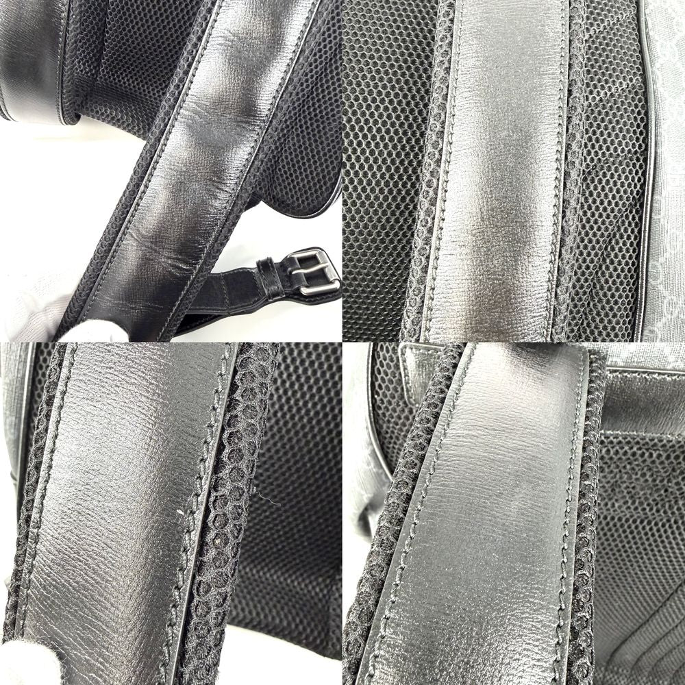 Gucci Backpack Interlocking G Medium GG Supreme Canvas Leather Gray Black Silver — view 6