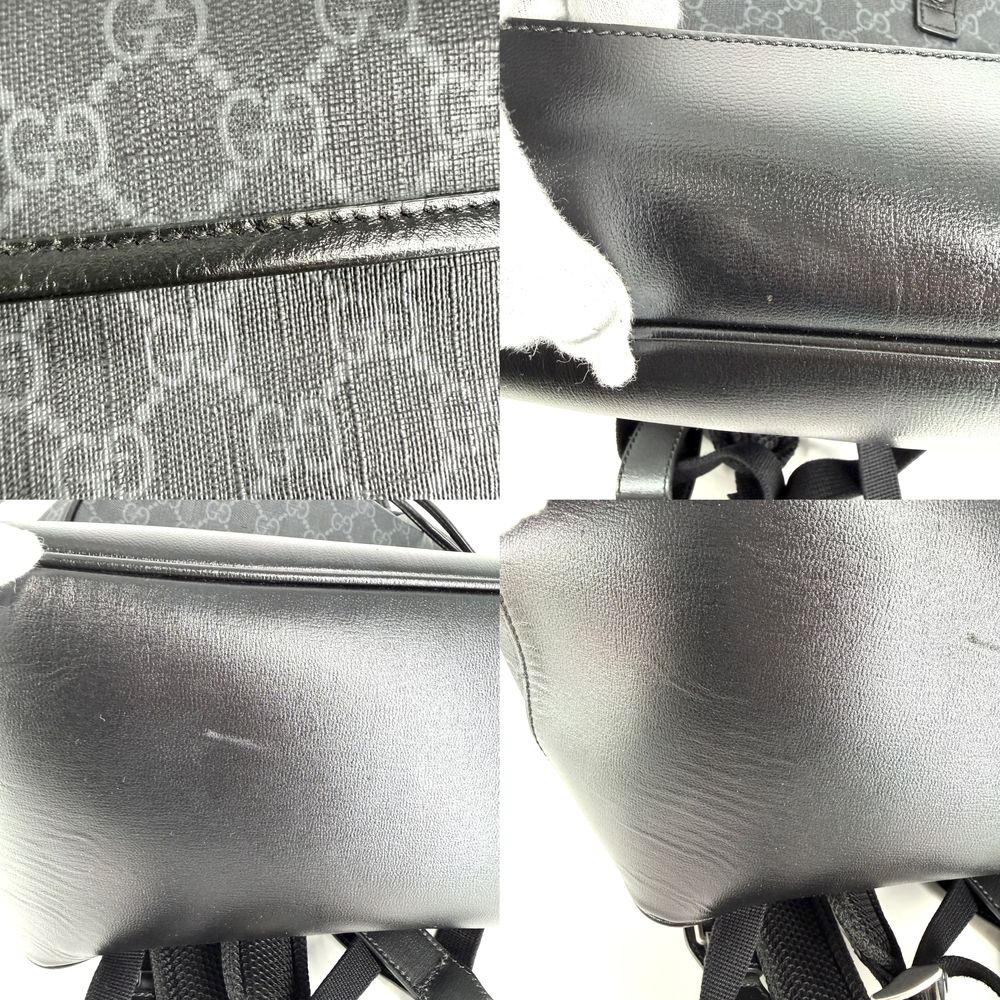 Gucci Backpack Interlocking G Medium GG Supreme Canvas Leather Gray Black Silver — view 8