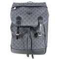 Gucci Backpack Interlocking G Medium GG Supreme Canvas Leather Gray Black Silver