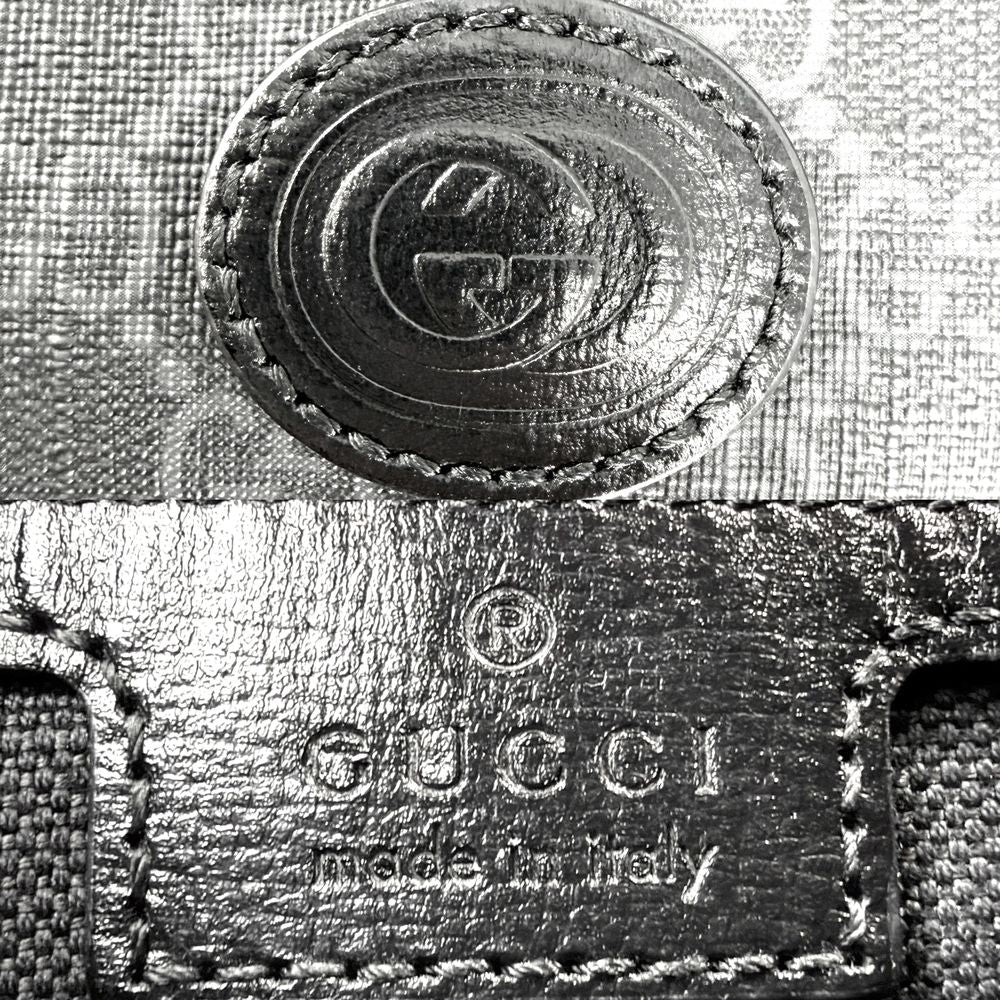 Gucci Backpack Interlocking G Medium GG Supreme Canvas Leather Gray Black Silver — view 5
