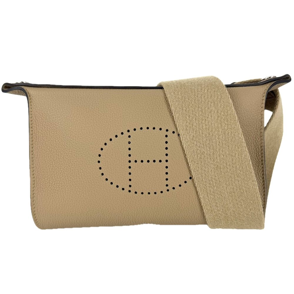 Hermes Shoulder Bag Vide Poche Crossbody Togo Beige Silver