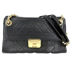 Chanel Handbag Chic with Me Quilted CC Logo Leather Black Gold