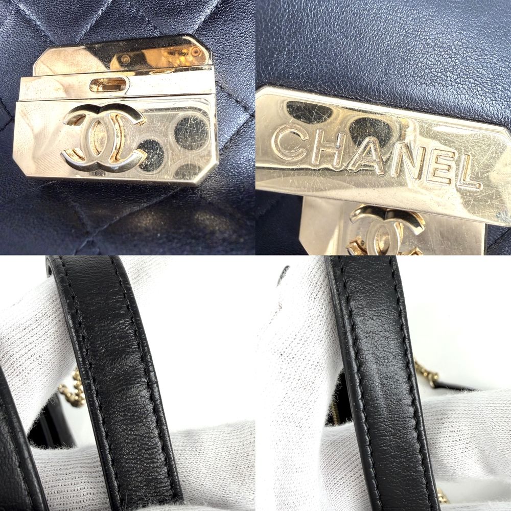 Chanel Handbag Chic with Me Quilted CC Logo Leather Black Gold — view 7