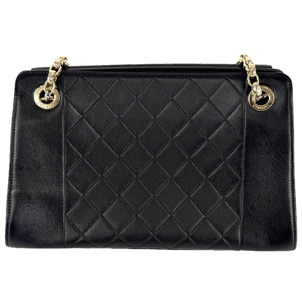 Chanel Handbag Chic with Me Quilted CC Logo Leather Black Gold — view 2