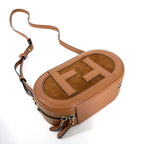Fendi 2-Way O'lock Camera Case Shoulder Bag Crossbody Leather Brown Gold — view 3