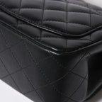 Chanel Mini Quilted 16 S Flap S Chain Shoulder Bag CC Logo Lambskin Black — view 8