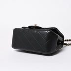 Chanel Mini Quilted 16 S Flap S Chain Shoulder Bag CC Logo Lambskin Black — view 5