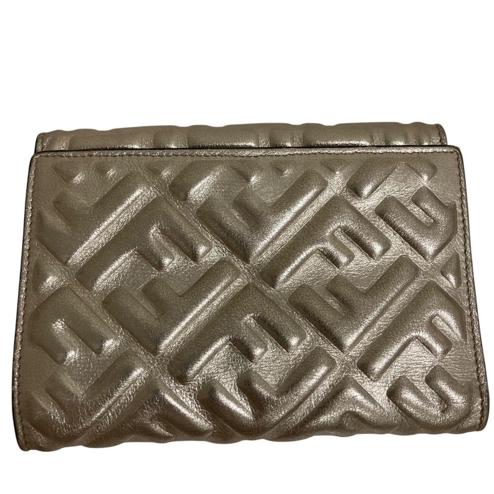 Fendi FF Pattern Medium Wallet Bifold Gold Colored — view 2