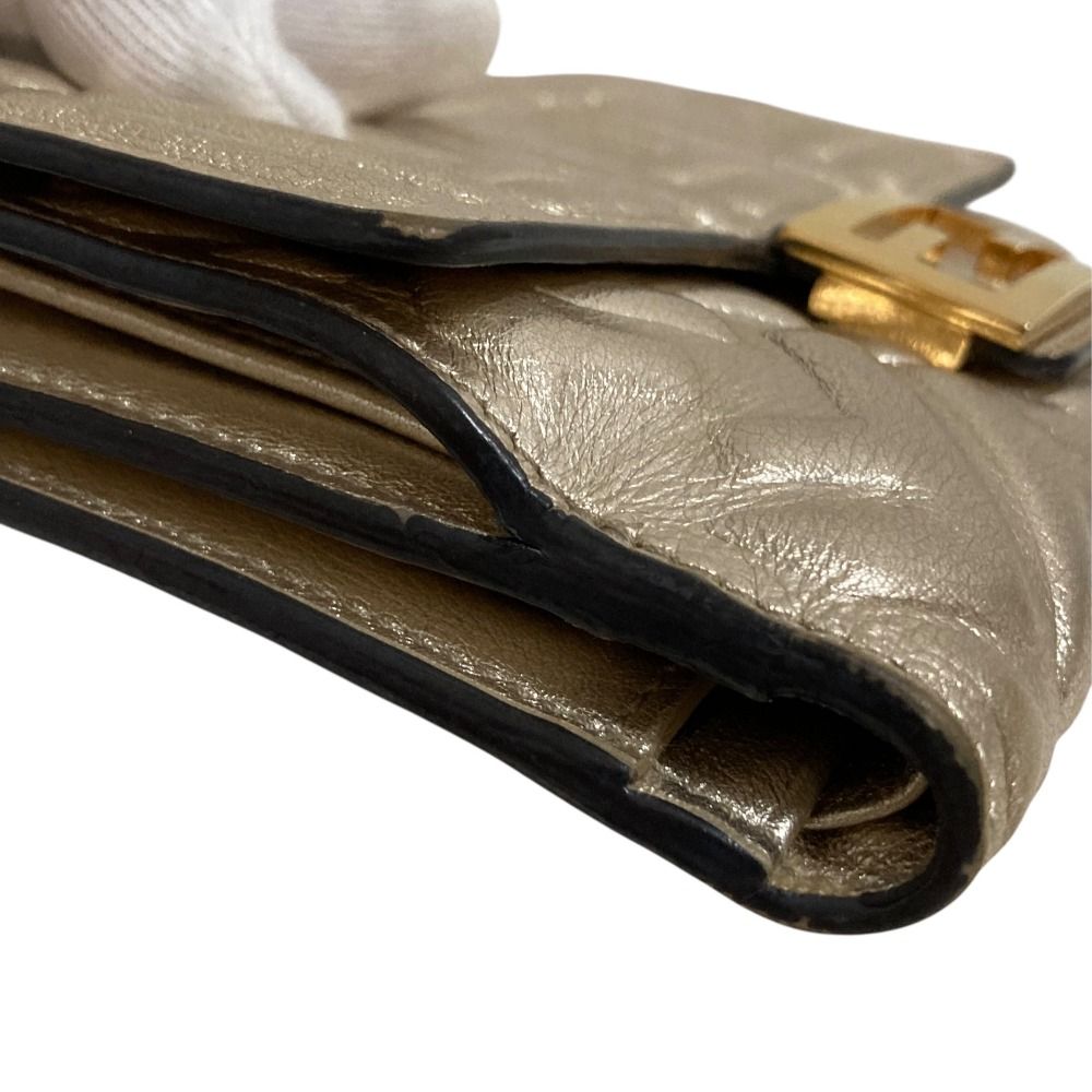 Fendi FF Pattern Medium Wallet Bifold Gold Colored — view 5