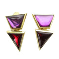 Saint Laurent Earrings Triangle Clip on Gold
