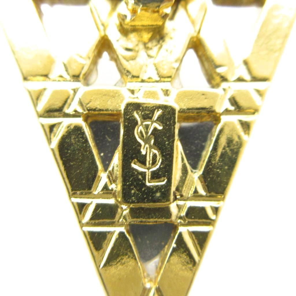 Saint Laurent Earrings Triangle Clip on Gold — view 5