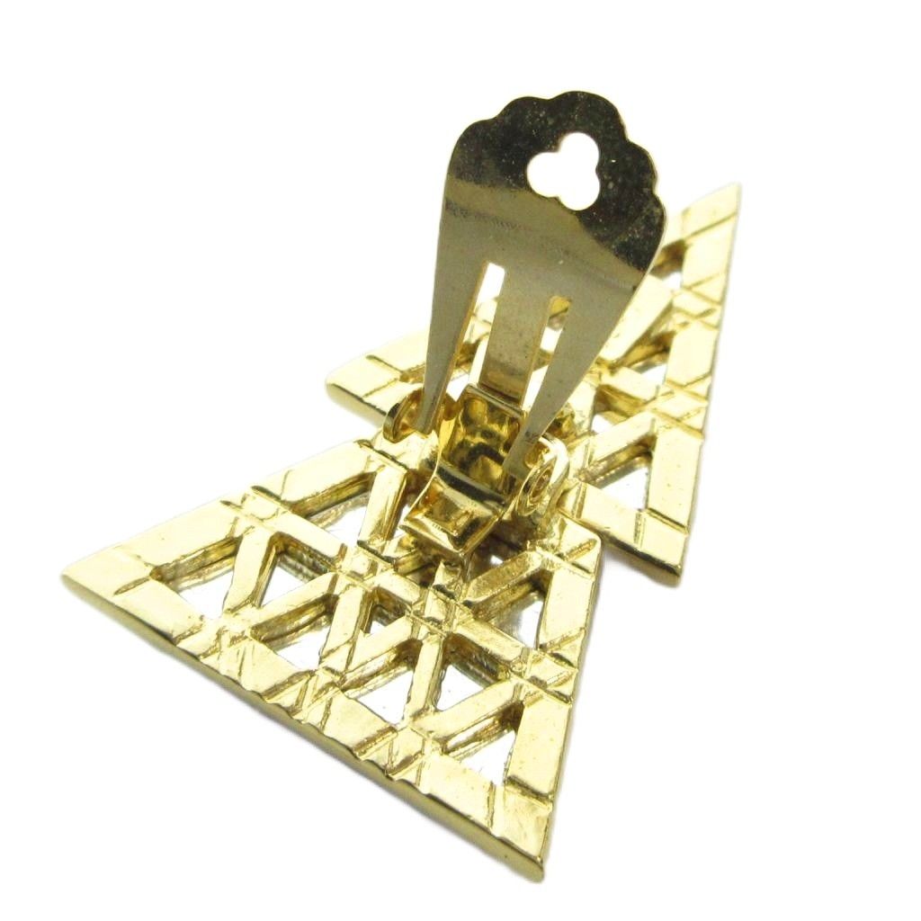 Saint Laurent Earrings Triangle Clip on Gold — view 4