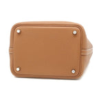 Hermes Handbag Picotin Lock 18 PM Taurillon Clemence Gold Silver Brown — view 4