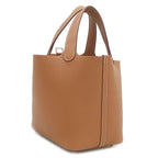 Hermes Handbag Picotin Lock 18 PM Taurillon Clemence Gold Silver Brown — view 3