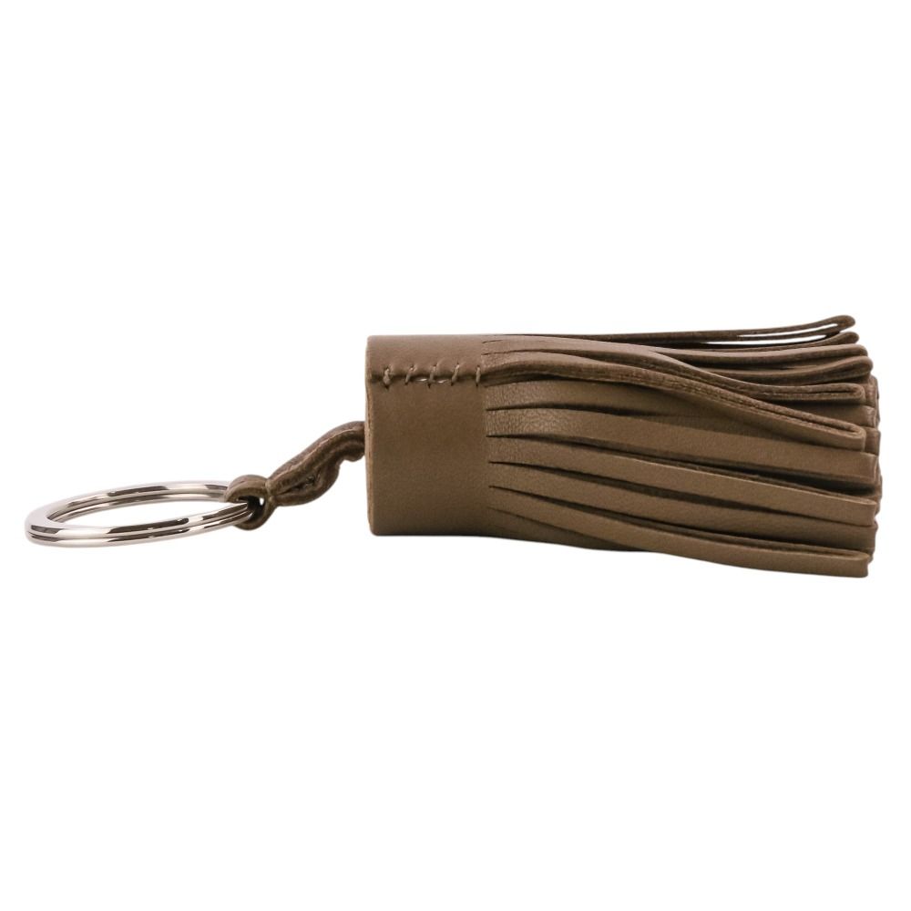 Hermes Carmen Key Sling Bag Charm Agneau Milo Etoupe Keychain — view 4