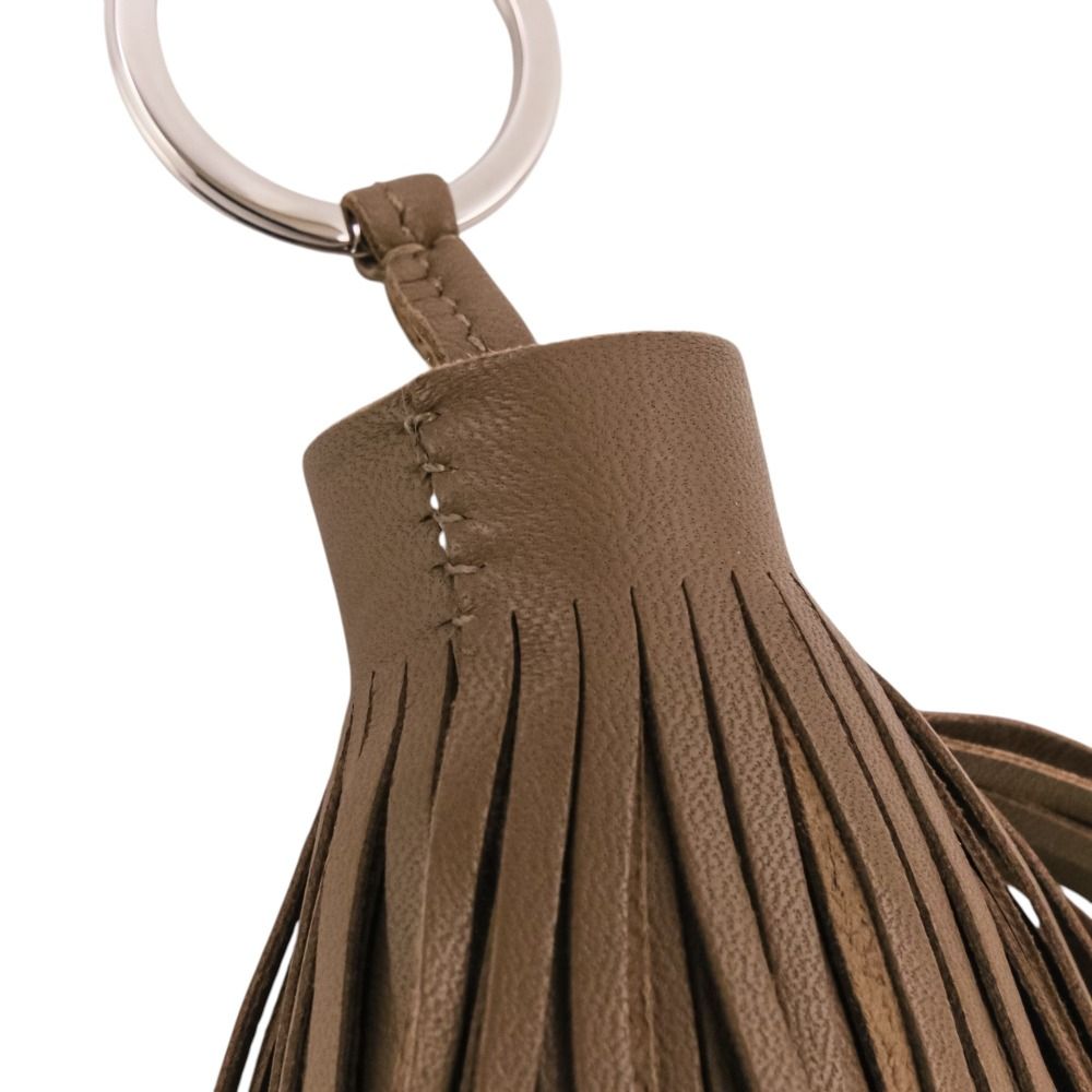 Hermes Carmen Key Sling Bag Charm Agneau Milo Etoupe Keychain — view 5