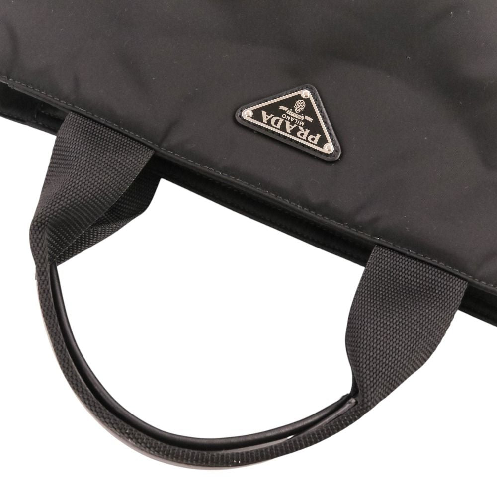 Prada Re-Nylon Pouch Shoulder Strap Triangle Logo 2-Way Handbag Black — view 5
