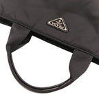 Prada Re-Nylon Pouch Shoulder Strap Triangle Logo 2-Way Handbag Black — view 5