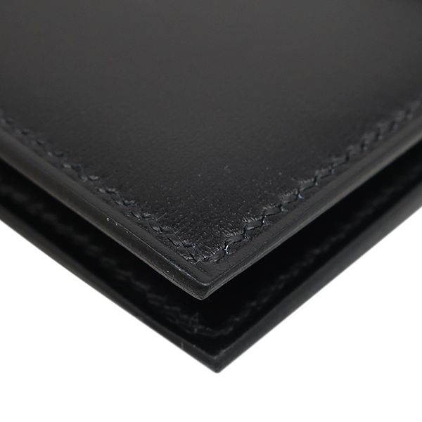 Hermes Bifold Wallet Bearn Compact Box Calf Black All Monochrome — view 4