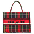 Dior Book Tote Handbag Red Green