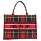 Dior Book Tote Handbag Red Green