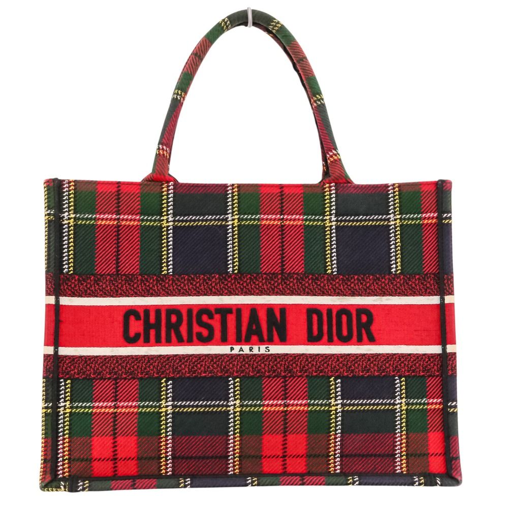 Dior Book Tote Handbag Red Green
