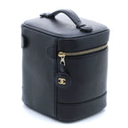 Chanel CC Logo Vertical Vanity Black Caviar Leather Handbag — view 2