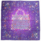 Hermes Carre 90 Magic Kelly Silk Purple Scarf