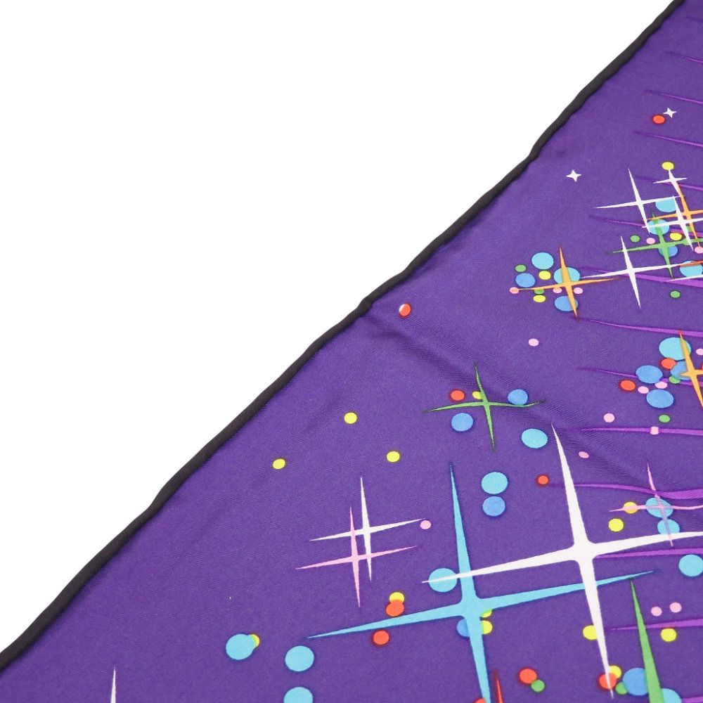 Hermes Carre 90 Magic Kelly Silk Purple Scarf — view 6