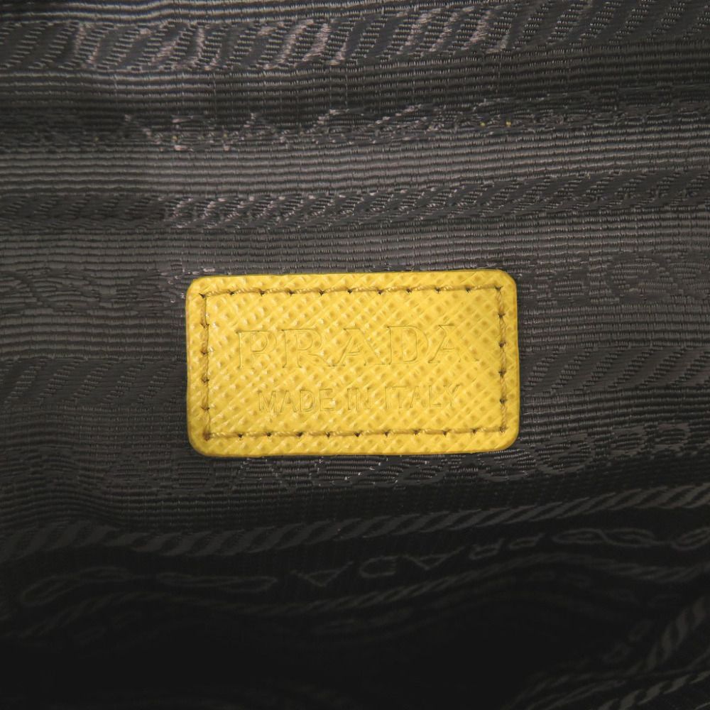 Prada Triangle Nylon Leather Yellow Phone Case Shoulder Pouch — view 7