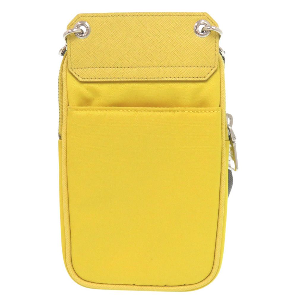 Prada Triangle Nylon Leather Yellow Phone Case Shoulder Pouch — view 2